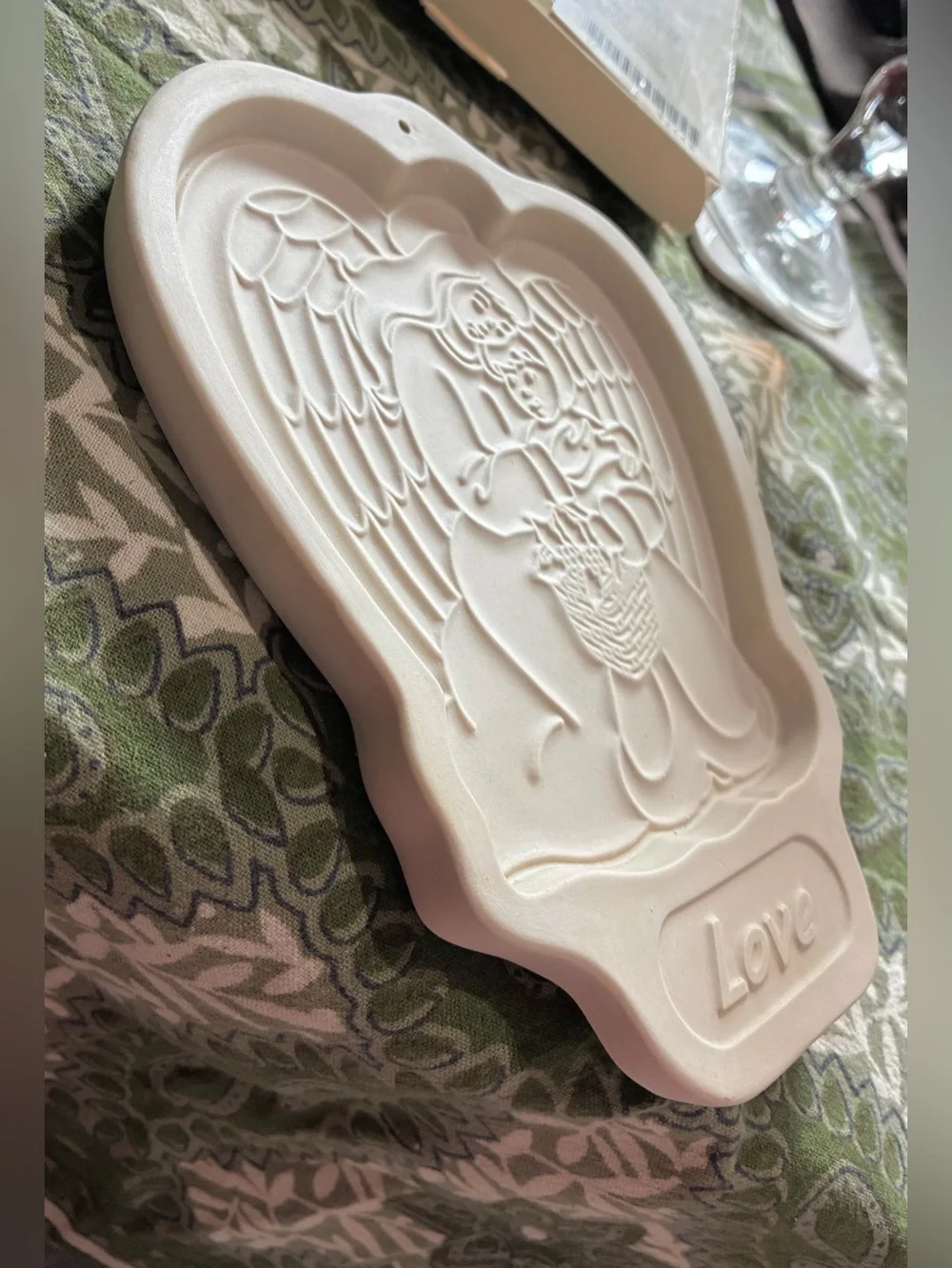 Longaberger 1995 Angel Series Cookie Mold. EC. 7.5”x6”. Original Box. “Love”